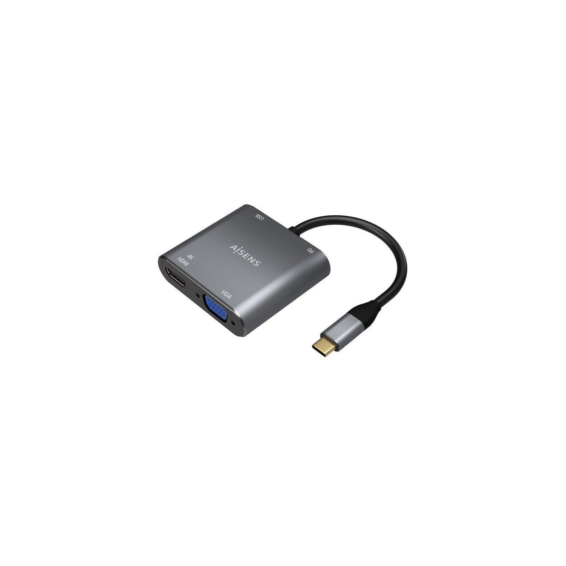 Adaptador usb tipo-c aisens a109-0626/ hdmi hembra - vga hembra - usb tipo-c macho - usb hembra - usb tipo-c hembra