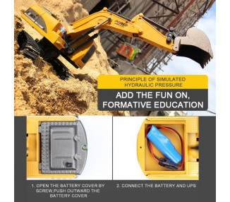 Excavadora Camión Rc Construcción Tractor Con Luces Y Sonidos