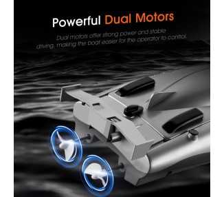Barco de 25 KM/H de alta velocidad, de carreras de control remoto, Motor Dual