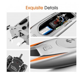 Barco de 25 KM/H de alta velocidad, de carreras de control remoto, Motor Dual