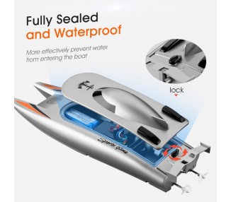 Barco de 25 KM/H de alta velocidad, de carreras de control remoto, Motor Dual