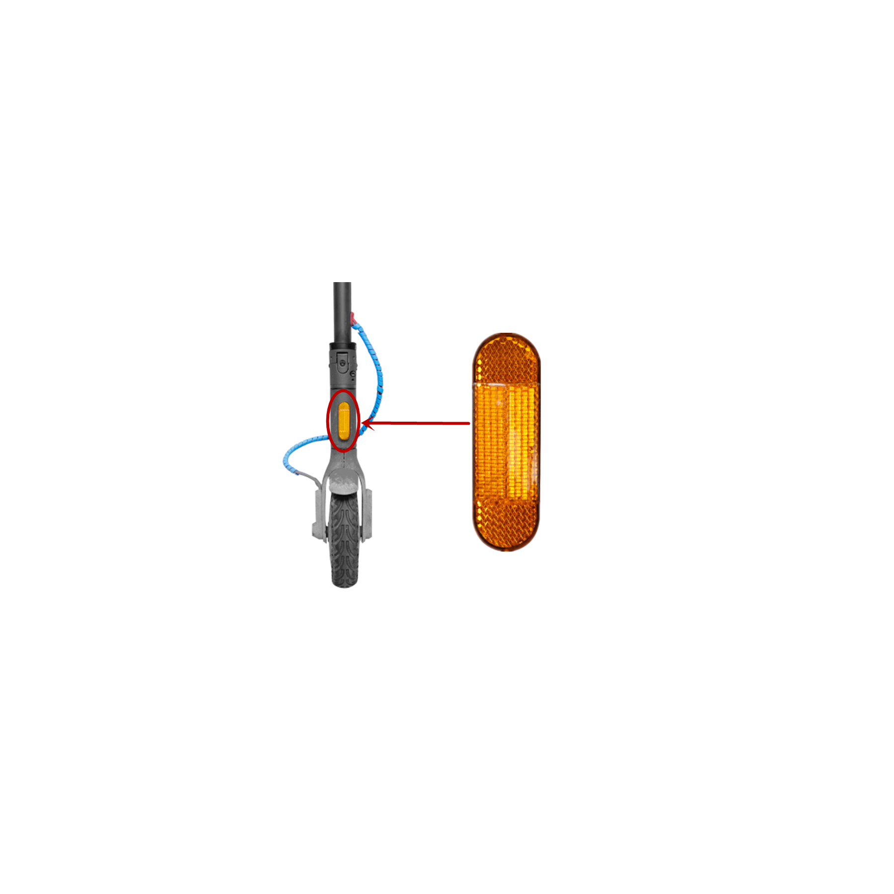 Reflector de advertencia nocturna para patinete eléctrico Xiaomi Mi 1S Pro Pro2 , tubo reflectante delantero de seguridad ABS