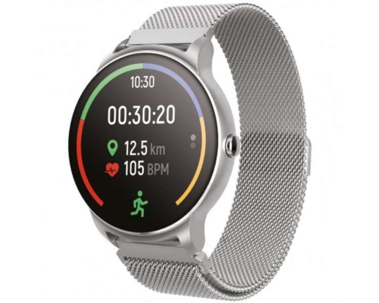 Smartwatch forever forevive 2 sb-330/ notificaciones/ frecuencia cardíaca/ plata