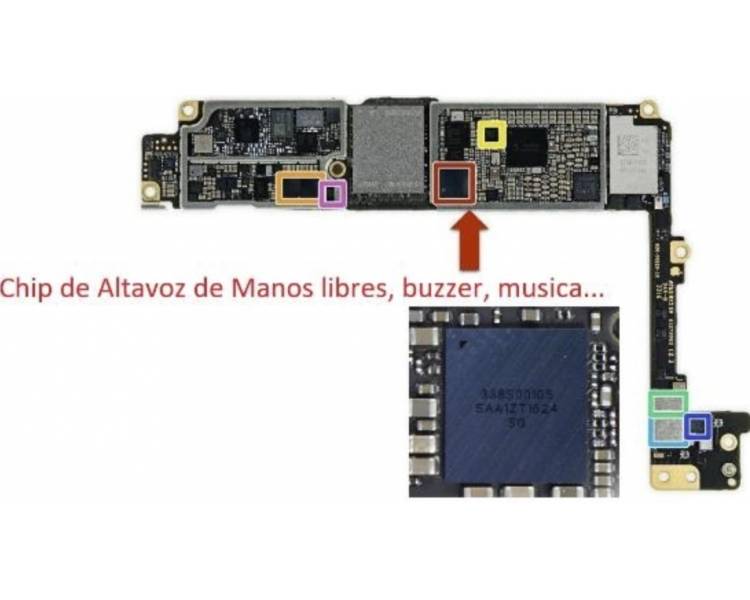 Chip IC de Audio Buzzer, Manos Libres para IPhone 6S, 6S Plus, 7, 7 Plus