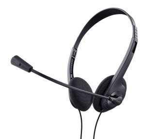 Auriculares trust chat headset 24659/ con micrófono/ jack 3.5/ negros