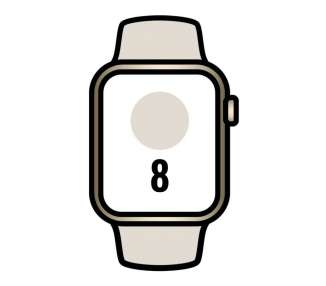 Apple watch series 8/ gps/ cellular/ 45mm/ caja de acero inoxidable oro/ correa deportiva blanco estrella
