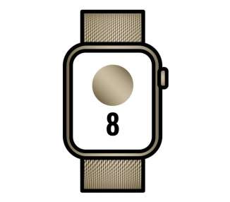 Apple watch series 8/ gps/ cellular/ 45mm/ caja de acero inoxidable oro/ correa milanese loop oro