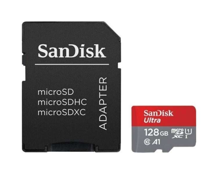 Tarjeta De Memoria Sandisk Ultra 128Gb Microsd Xc Con Adaptador Clase 10/ 140Mbs