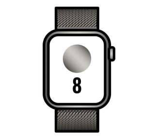 Apple watch series 8/ gps/ cellular/ 45mm/ caja de acero inoxidable grafito/ correa milanese loop grafito