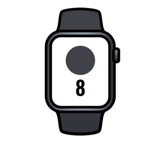 Apple watch series 8/ gps/ cellular/ 45mm/ caja de aluminio medianoche/ correa deportiva medianoche