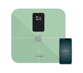 Báscula de baño cecotec surface precision 10400 smart healthy vision/ análisis corporal/ hasta 180kg/ verde