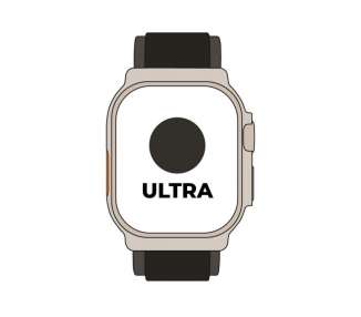 Apple watch ultra/ gps/ cellular/ 49mm/ caja de titanio/ correa loop trail negro/gris s/m