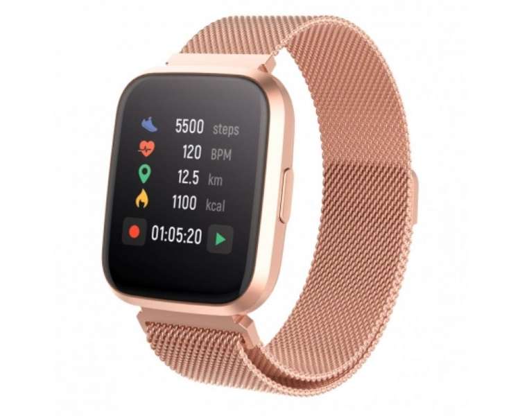 Smartwatch forever forevigo2 sw-310/ notificaciones/ frecuencia cardíaca/ oro rosado