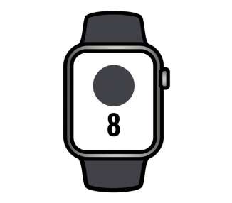 Apple watch series 8/ gps/ cellular/ 45mm/ caja de acero inoxidable grafito/ correa deportiva medianoche