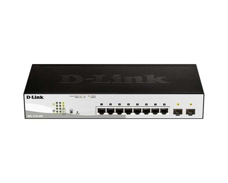 Switch gestionado d-link dgs-1210-08p/ 8 puertos/ rj45 10/100/1000/ sfp/ poe