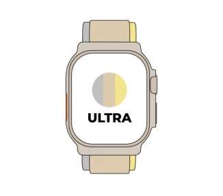 Apple watch ultra/ gps/ cellular/ 49mm/ caja de titanio/ correa loop trail amarilla/beis s/m