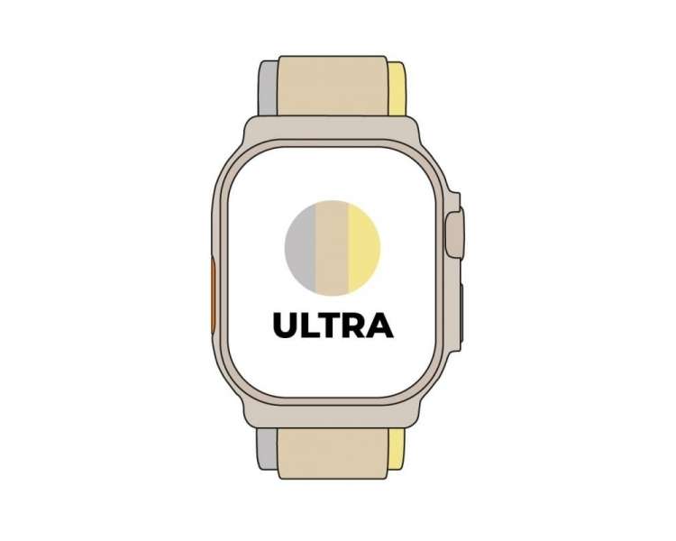 Apple watch ultra/ gps/ cellular/ 49mm/ caja de titanio/ correa loop trail amarilla/beis m/l