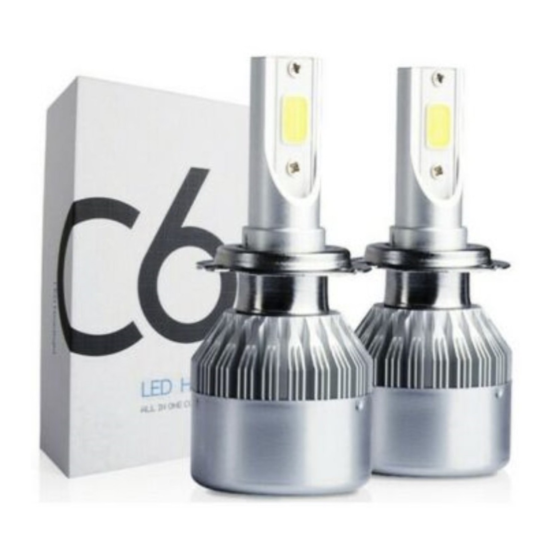 Kit 2X Bombillas Led H7 36W 7600Lm 6000K Cob Luz Led Coche