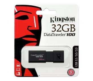 Kingston Data Traveler 100, 32GB, PenDrive Memoria Flash USB, Stick, USB 3.0