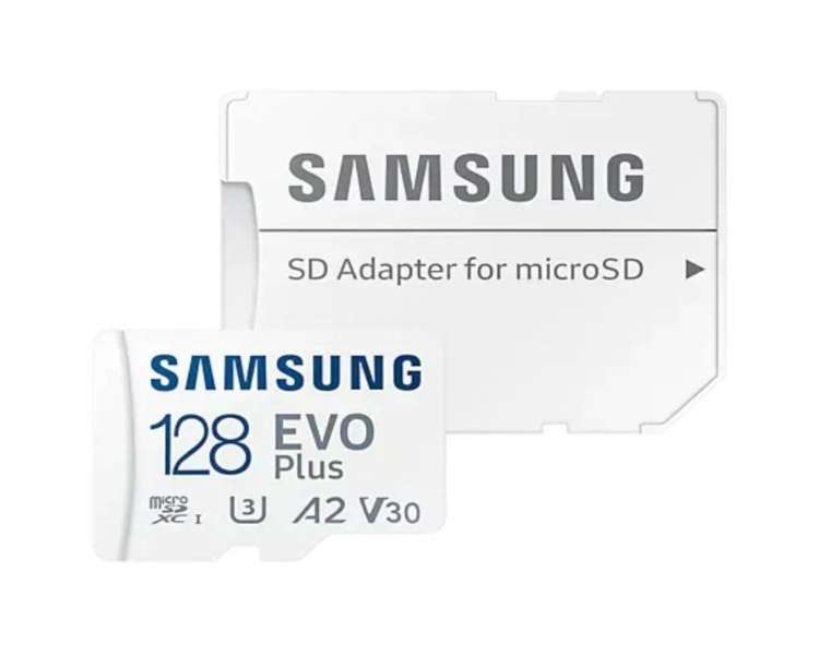 Tarjeta de memoria samsung evo plus 2021 128gb microsd xc con adaptador/ clase 10/ 130mbs