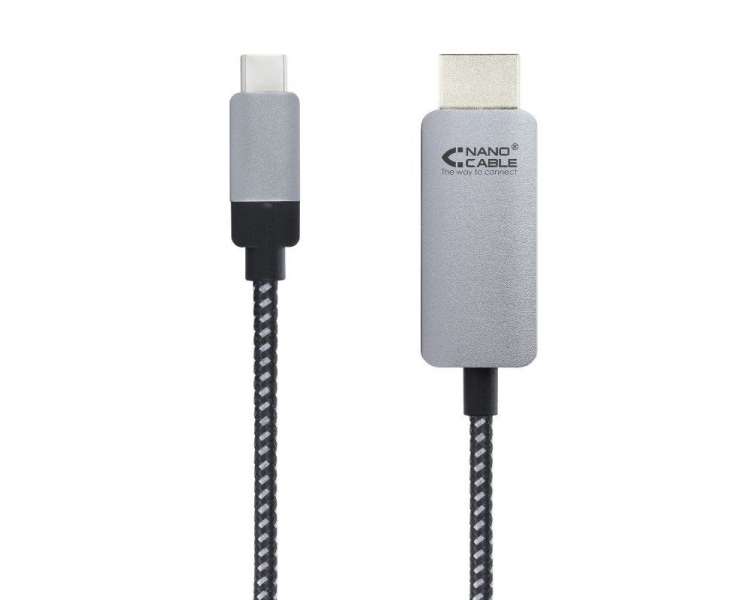 Cable conversor nanocable 10.15.5103/ usb tipo-c macho - hdmi macho/ 3m/ negro