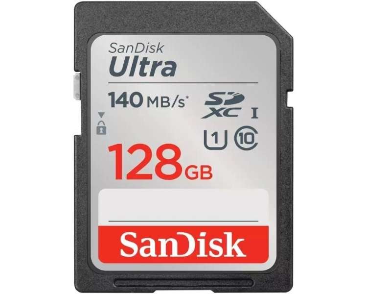 Tarjeta De Memoria Sandisk Ultra 128Gb Sd Hc Uhs-I - SDXC Clase 10/ 140Mbs