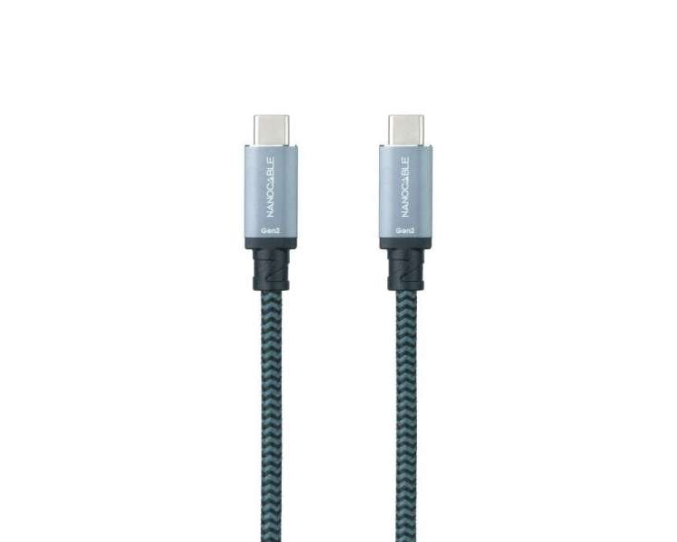 Cable usb 3.1 nanocable 10.01.4101-comb/ usb tipo-c macho - usb tipo-c macho/ 1m/ gris y negro