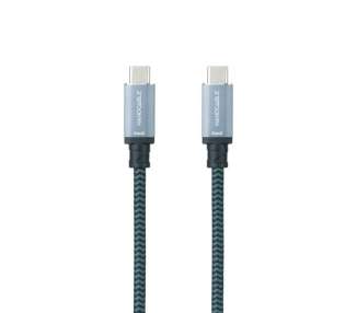 Cable usb 3.1 nanocable 10.01.4101-l150-comb/ usb tipo-c macho - usb tipo-c macho/ 1.5m/ gris y negro