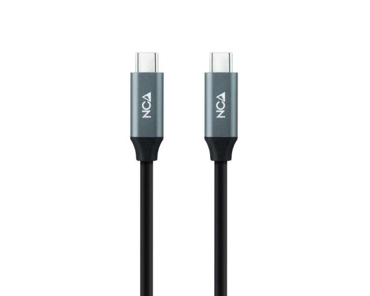 Cable usb 3.2 nanocable 10.01.4301-l150/ usb tipo-c macho - usb tipo-c macho/ 1.5m/ gris y negro