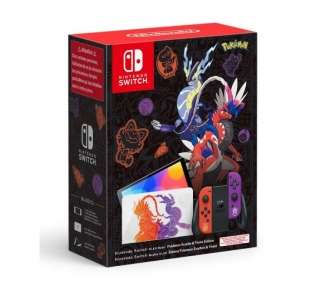 Nintendo switch versión oled edición limitada pokémon escarla - púrpura/ incluye base/ 2 mandos joy-con