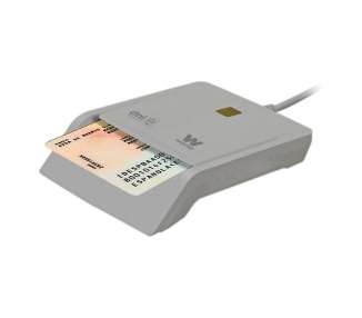 Lector de dni/tarjetas inteligentes woxter blanco - compatible con dnie/dni 3.0 y smartcards - usb 2.0 - compatible mac/pc