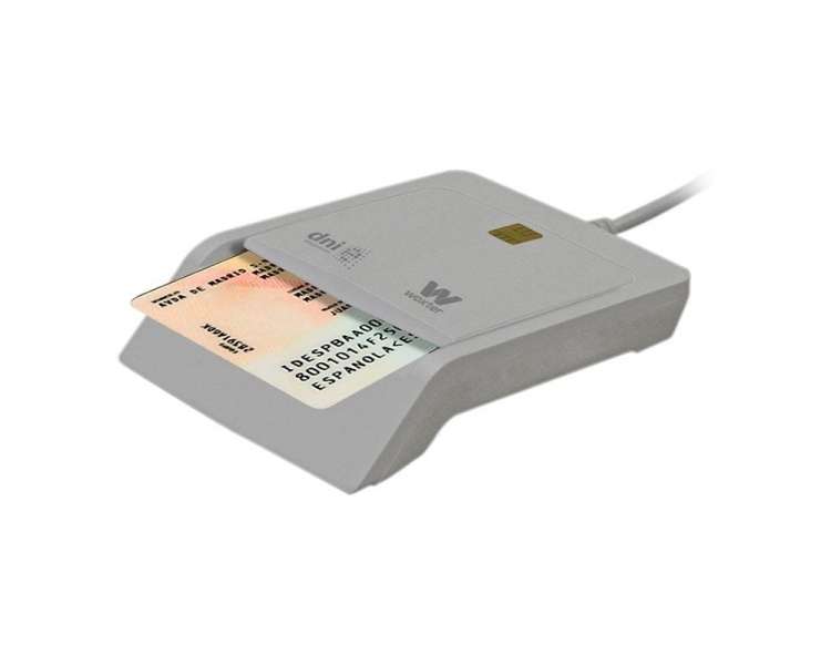 Lector de dni/tarjetas inteligentes woxter blanco - compatible con dnie/dni 3.0 y smartcards - usb 2.0 - compatible mac/pc