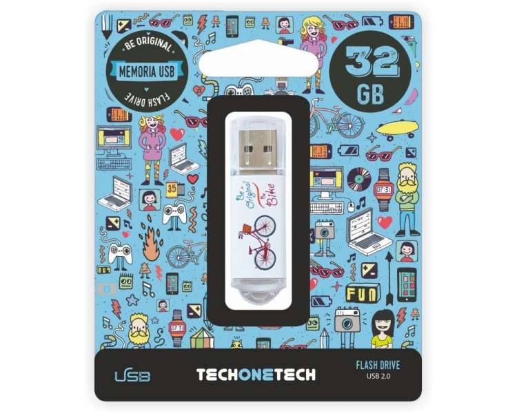 Memoria USB Pen Drive 32gb tech one tech be bike usb 2.0
