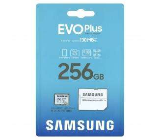 Tarjeta De Memoria Samsung Evo Plus 2021 256Gb Microsd Xc Con Adaptador Clase 10 130Mbs Micro Sd