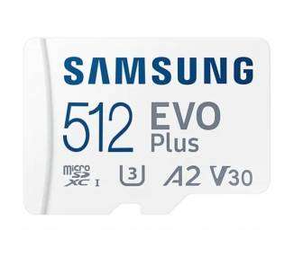 Tarjeta De Memoria Samsung Evo Plus 2021 512Gb Microsd Xc Con Adaptador Clase 10/ 130Mbs