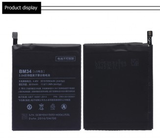 Bateria Interna Para Xiaomi Mi Note Pro, Mpn Original: Bm34