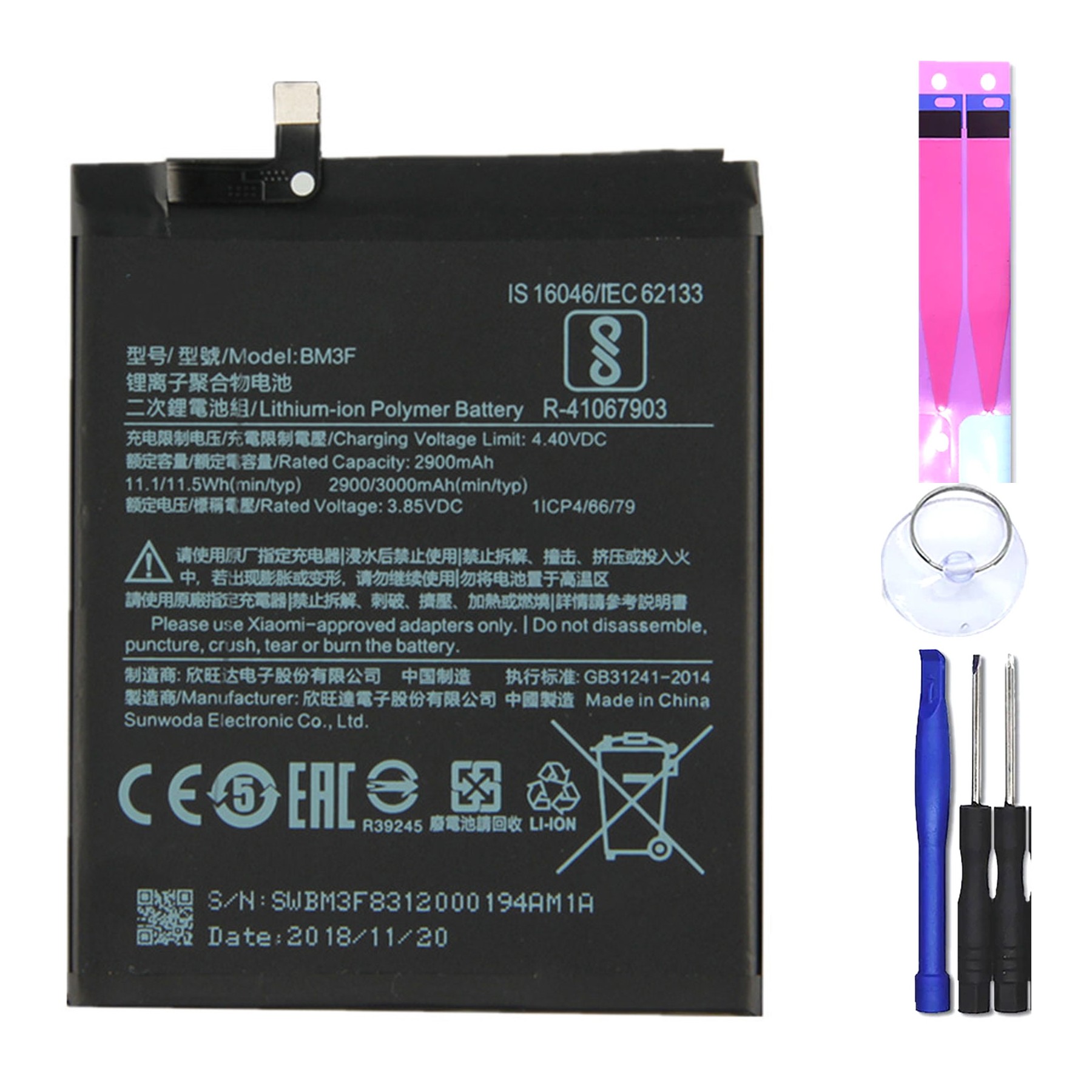 Bateria Interna Para Xiaomi Mi8 Pro, Mi 8 Pro, Mpn Original: Bm3F