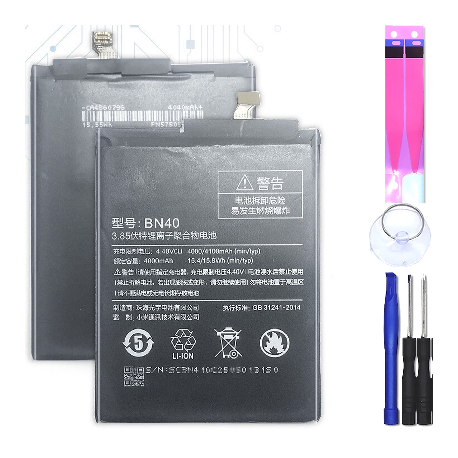 Bateria Interna Para Xiaomi Redmi 4 Pro, Mpn Original: Bn40