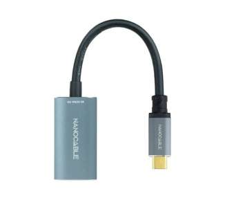 Cable conversor nanocable 10.16.4104-g/ usb tipo-c macho - displayport hembra/ 15cm/ gris