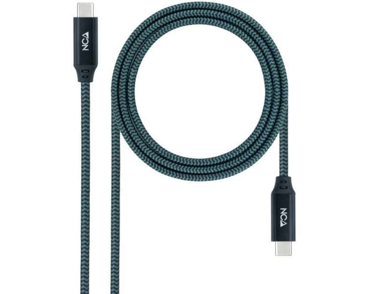 Cable usb 3.2 nanocable 10.01.4301-comb/ usb tipo-c macho - usb tipo-c macho/ 1m/ gris y negro