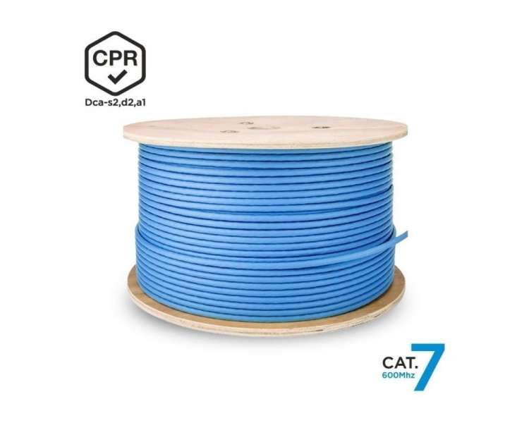 Bobina de cable rj45 sftp awg23 lszh cpr dca aisens a146-0666 cat.7/ 500m/ azul