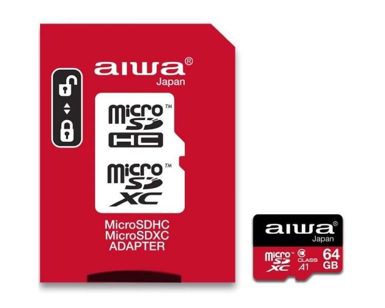 Tarjeta de memoria aiwa msdc10 64gb microsd hc con adaptador/ clase 10/ 30mbs