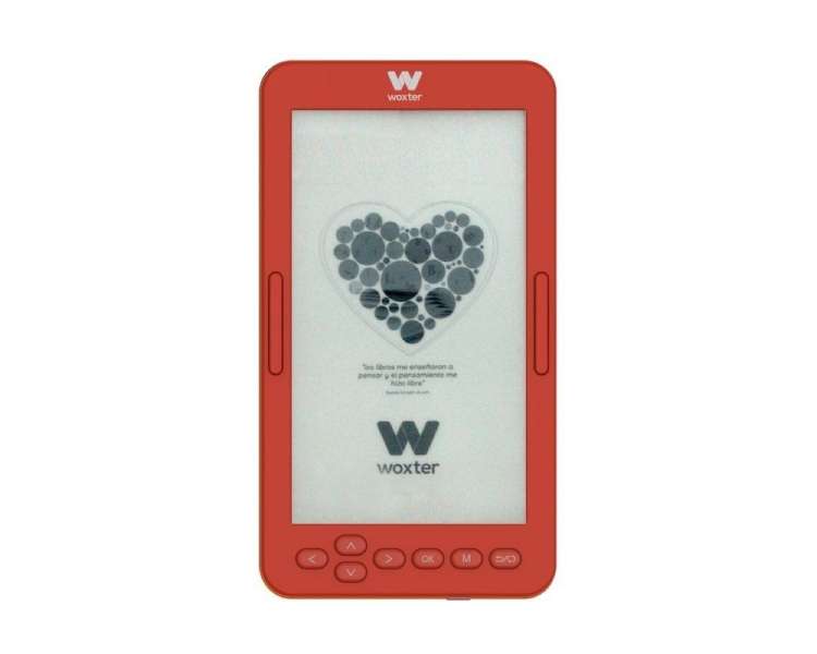 Libro electrónico ebook woxter scriba 195 s/ 4.7'/ tinta electrónica/ rojo