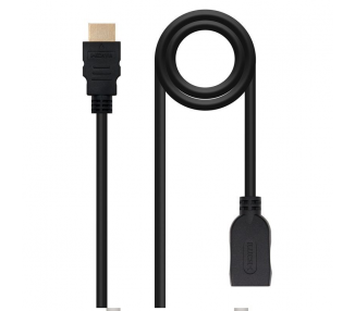 Cable alargador hdmi nanocable 10.15.1002/ hdmi macho - hdmi hembra/ 2m/ negro