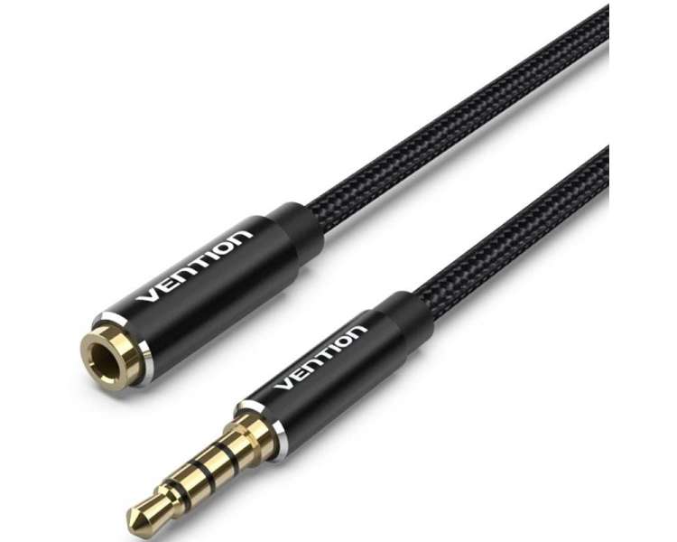 Cable estéreo vention bhcbg/ jack 3.5 macho - jack 3.5 hembra/ 1.5m/ negro