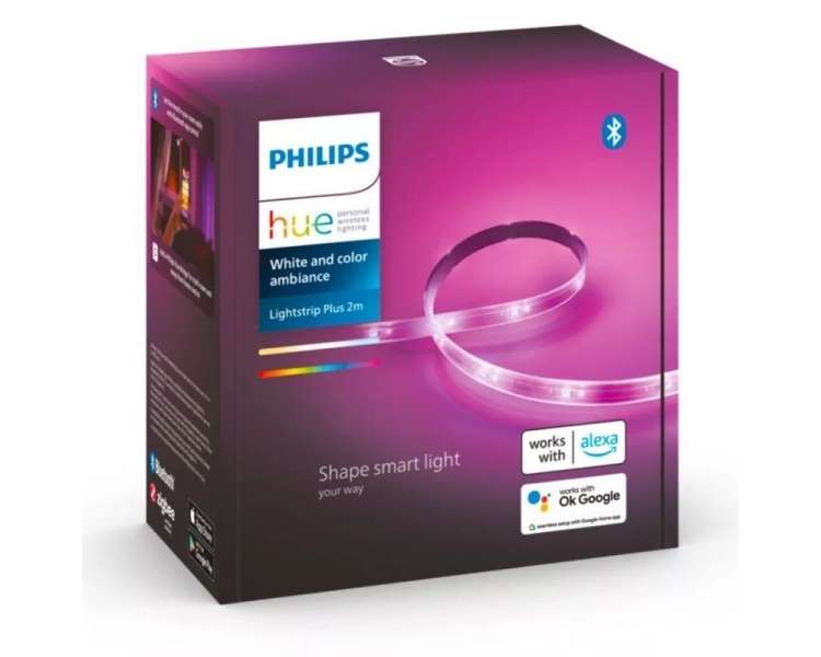 Tira led inteligente philips hue ambiance plus v4/ 2m/ blanco y color rgb/ 2000-6500 k/ precisa philips hue bridge