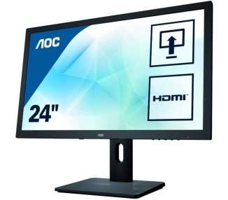 Monitor aoc e2475pwj 23.6'/ full hd/ multimedia/ negro