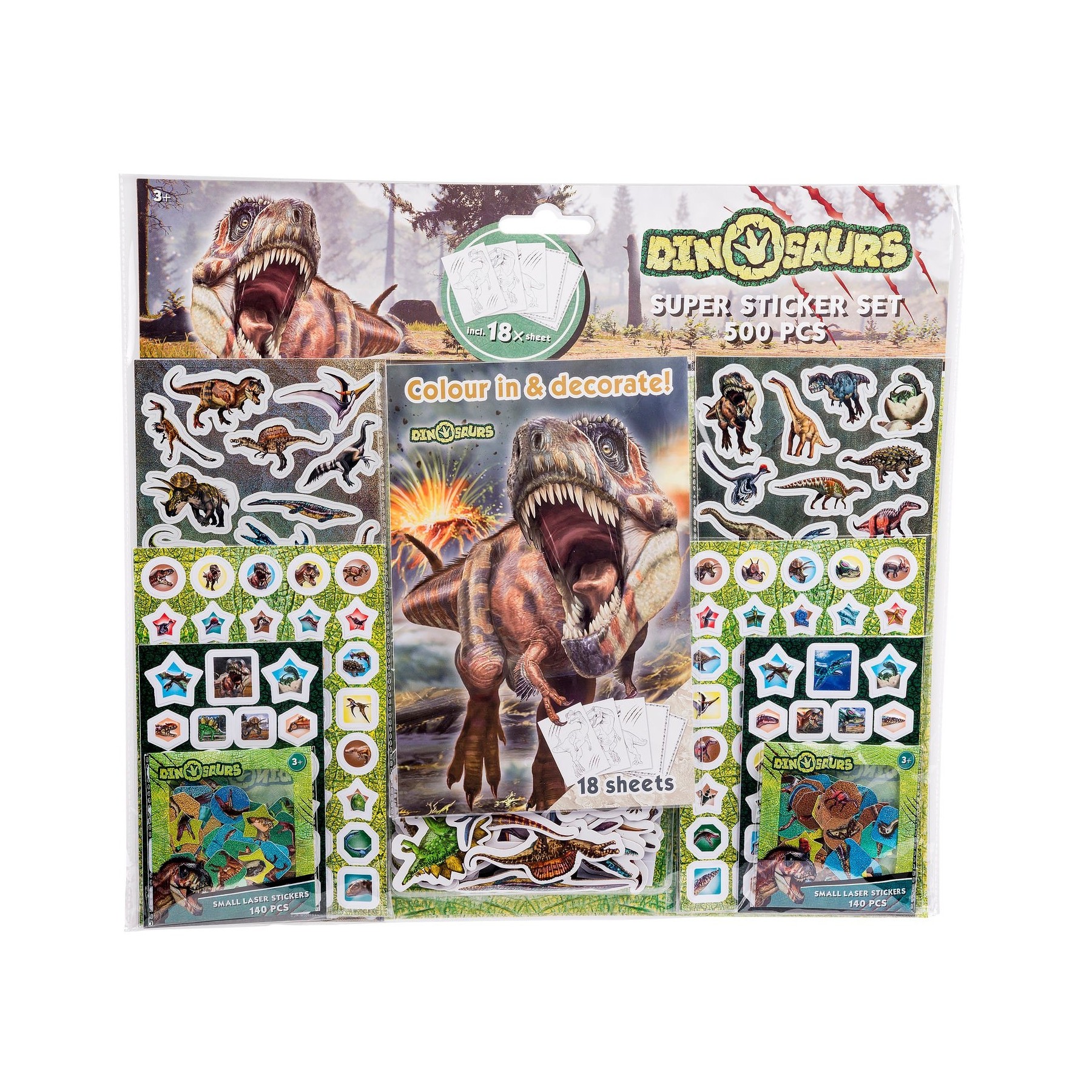 Art Kids, Mega Set De Pegatinas De Dinosaurios (500 Pegatinas) (32298)