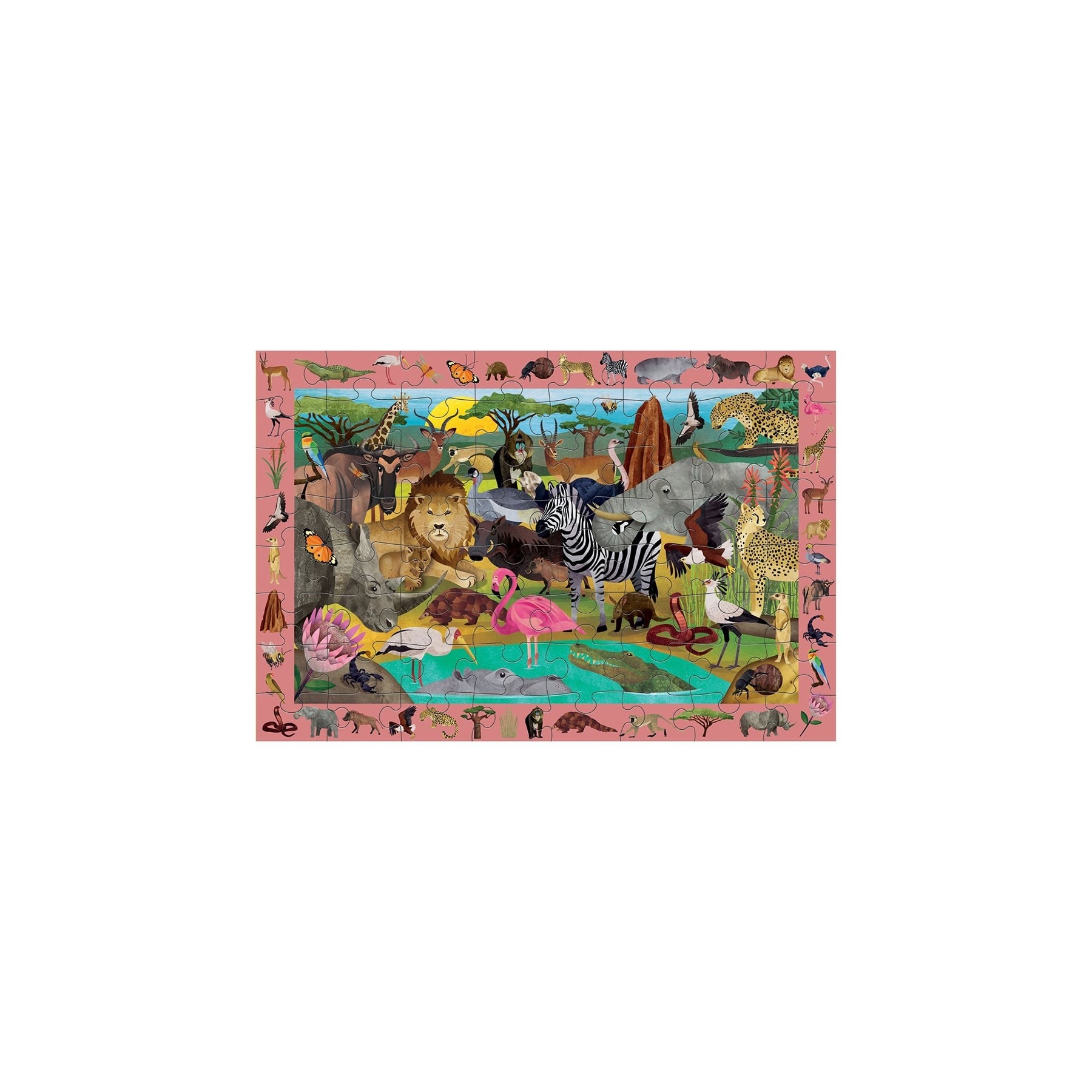 Mudpuppy - Puzzle 64 pcs - Search & Find - African Safari - (M65704)