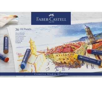 Faber-Castell, Crayones De Óleo Pastel Calidad De Estudio Caja De 36 (127036).
